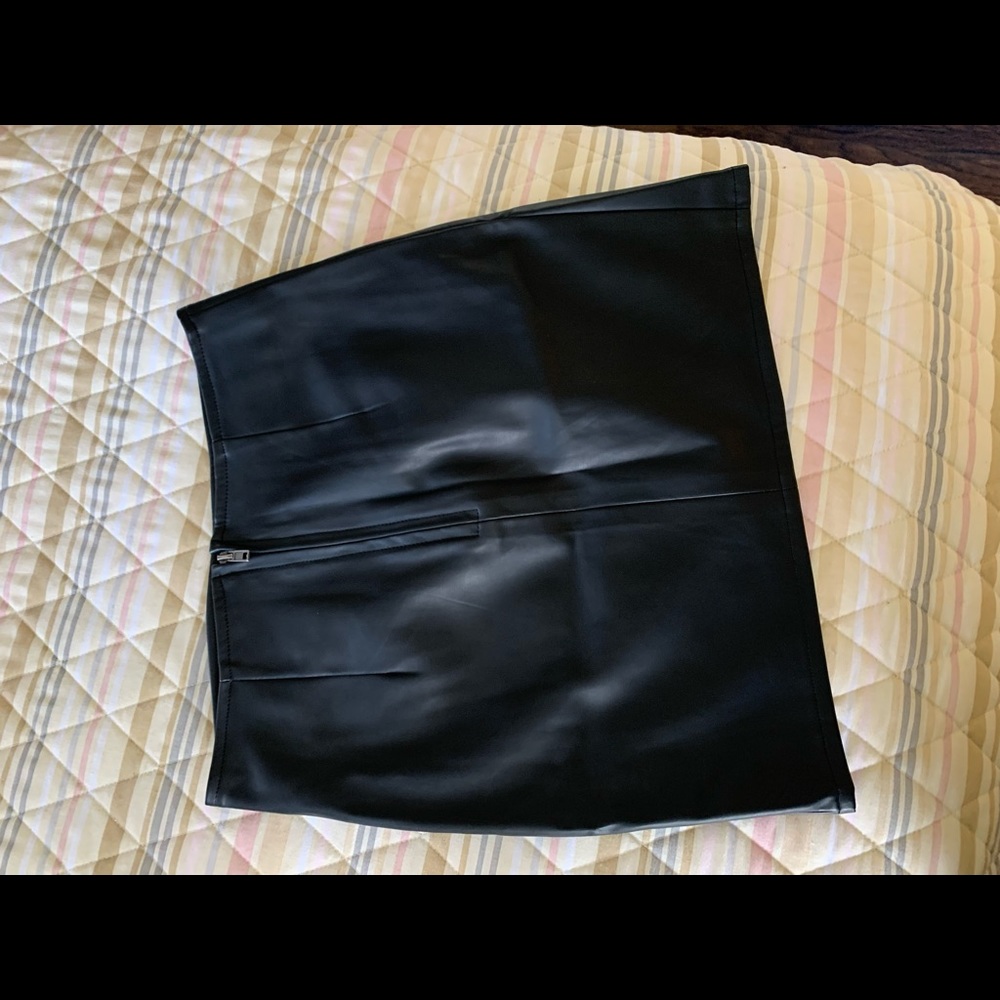 Black fashion nova leather mini skirt